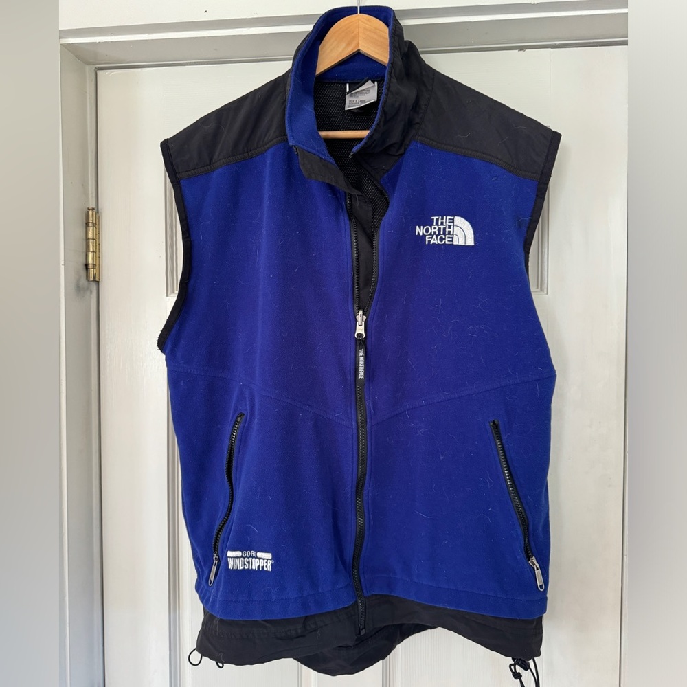 Vintage North Face Fleece Vest - Blue - Large
